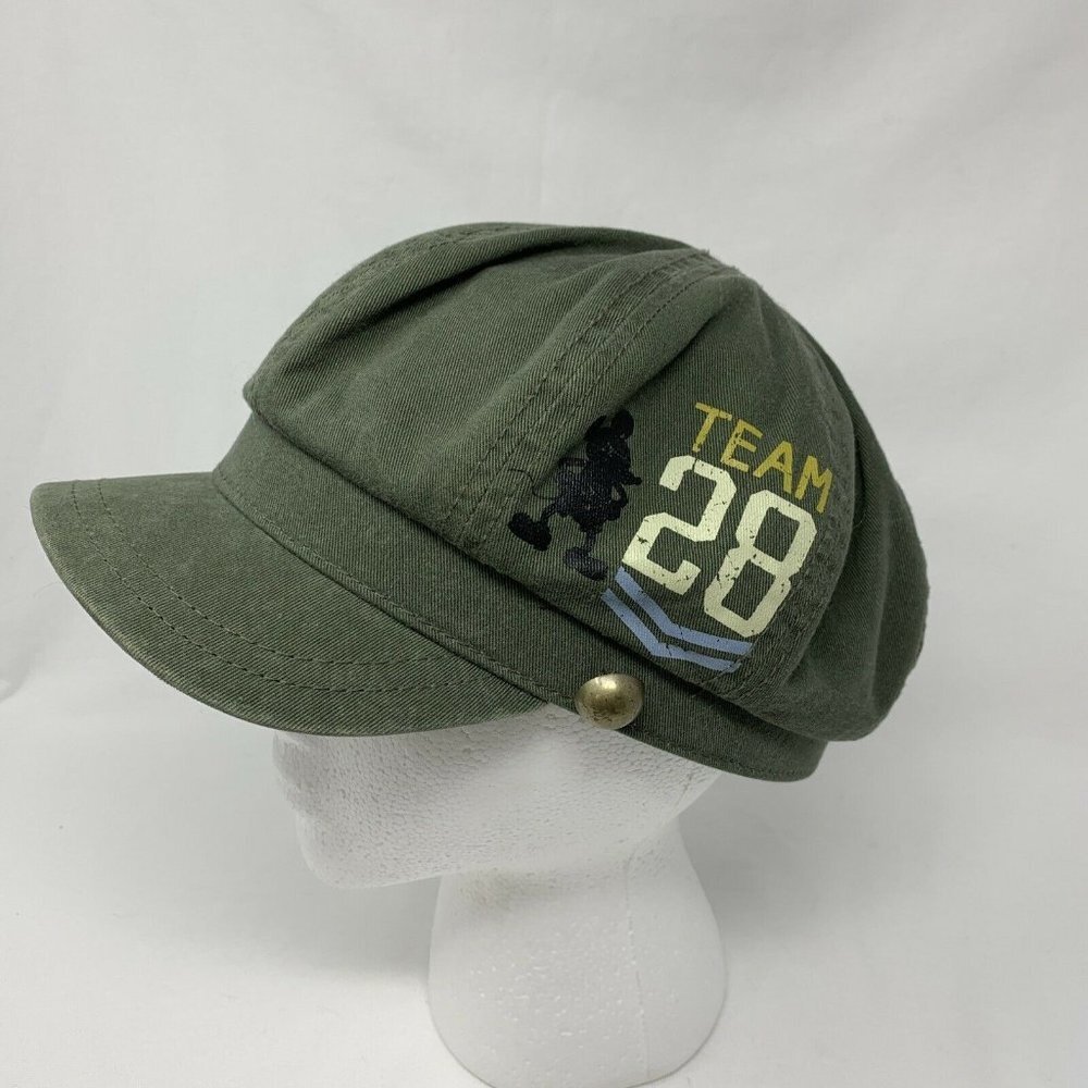 Tokyo Disney Resorts - TEAM 28 Mickey Cabbie Style Green Cap Womens Hat